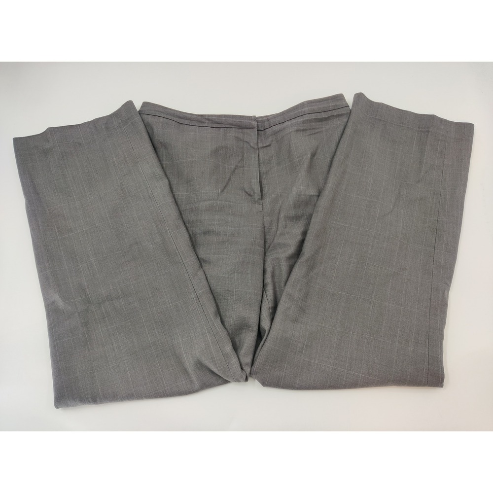 Calvin Klein Women's Gray Plaid Career Pants Size 10 Polyester Blend
